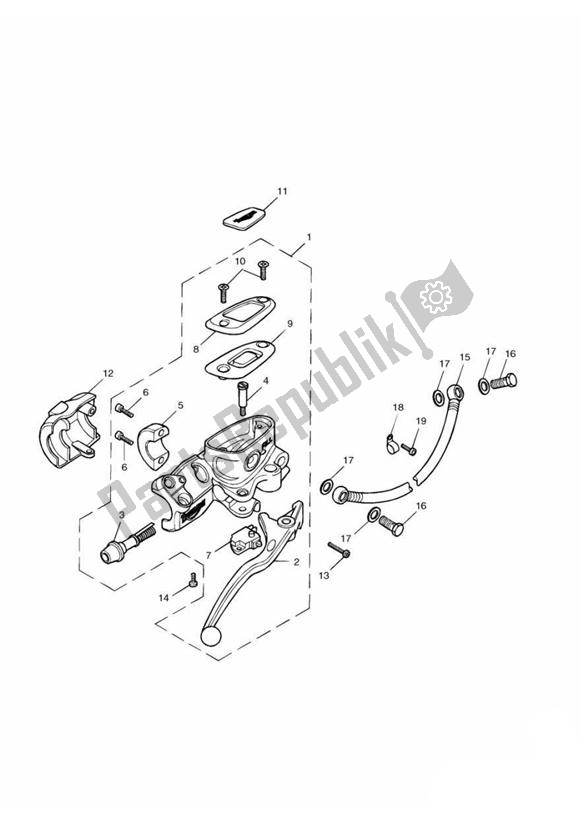 Tutte le parti per il Front Brake Master Cyl & Hoses > 281465-f2/279278-f4 del Triumph America Carburettor 790 2002 - 2007